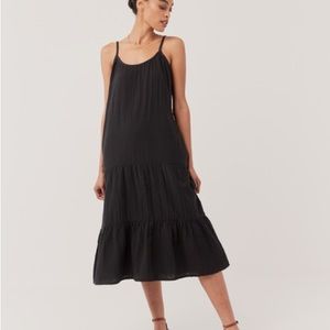 NWT Pact Organic The coastal cami midi dress Black Medium
